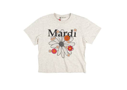 Mardi Mercredi Flowermardi Blossom Slim Tee Oatmeal Black