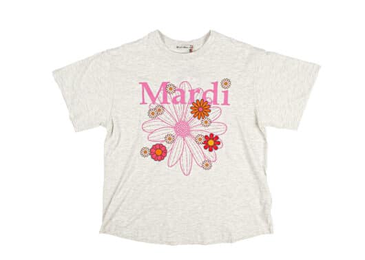 Mardi Mercredi Flowermardi Blossom Tee Oatmeal Pink