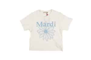 Mardi Mercredi Flowermardi Cream Ashblue Slim Tee