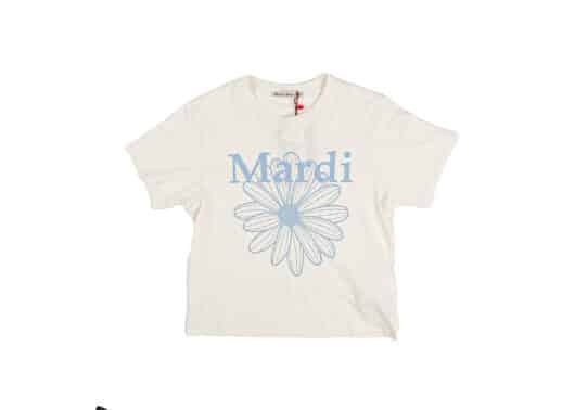 Mardi Mercredi Flowermardi Cream Ashblue Slim Tee