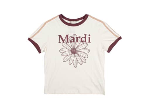 Mardi Mercredi Flowermardi Linger Tee Cream Burgundy