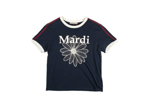 Mardi Mercredi Flowermardi Linger Tee Navy Ivory
