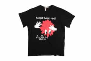 Mardi Mercredi Big Flower Man Unisex Tee Black