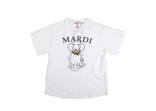 Mardi Mercredi Swing The Tail DDANJI Flower Necklace Tee White Tangerine