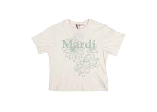 Mardi Mercredi Triple Flower Cream Mossgreen Slim Tee
