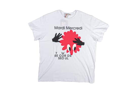 Mardi Mercredi Turntable Logo Unisex Tee White