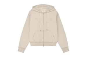 Matin Kim Applique Cutted Logo Zip Up Hoodie Beige JP016