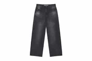 Matin Kim Back Line Point Soft Shiny Denim Pants Navy DN015
