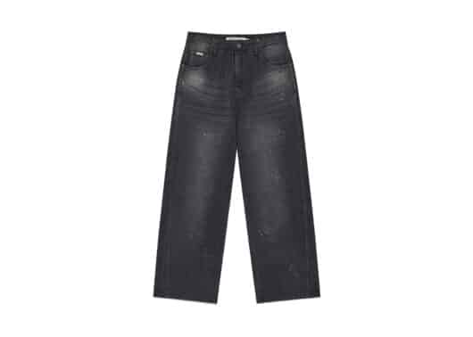 Matin Kim Back Line Point Soft Shiny Denim Pants Navy DN015