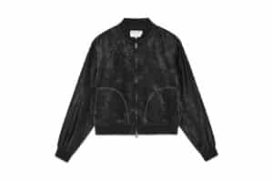 Matin Kim Back Logo Crinkle Blouson Black (W) JP017