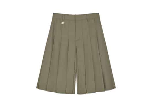 Matin Kim Bermuda Pleats Skirt Pants Khaki PT016