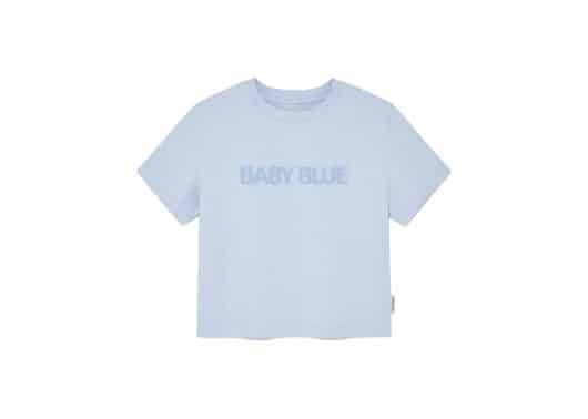 Matin Kim Color Name Printing Top Light Blue TS021