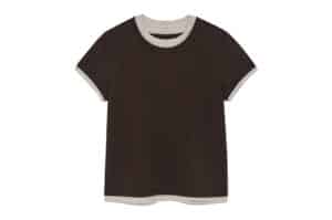 Matin Kim Color Point Layered Tee Brown TS026 (W)