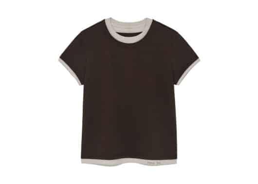 Matin Kim Color Point Layered Tee Brown TS026 (W)