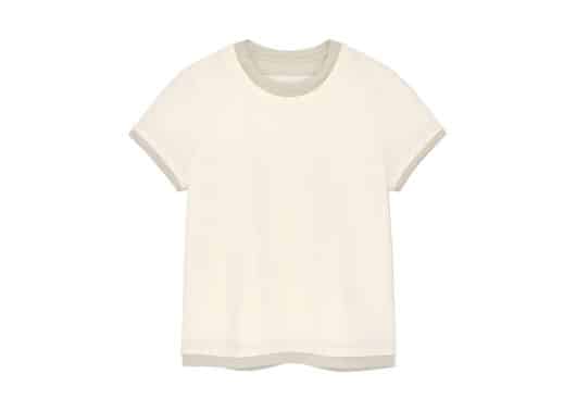 Matin Kim Color Point Layered Tee Ivory TS026 (W)