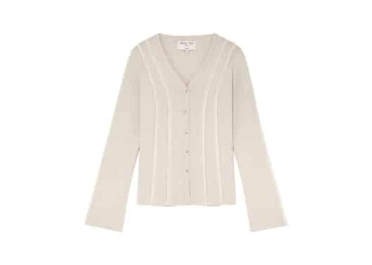 Matin Kim Cut Line Slim Cardigan Beige CD005