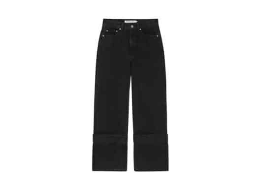 Matin Kim Damage Turn Up Denim Pants Black DN007