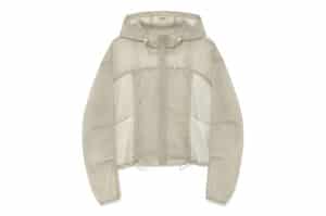 Matin Kim Hoody Point Crop Light Windbreaker Beige JP018