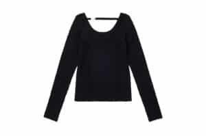 Matin Kim (Kim Matin) Logo Charm Point Slim Long Sleeve Tee Black TS003