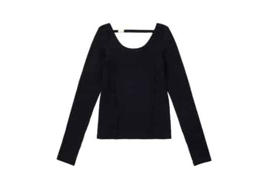 Matin Kim (Kim Matin) Logo Charm Point Slim Long Sleeve Tee Black TS003
