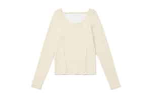 Matin Kim Logo Charm Point Slim Top Cream