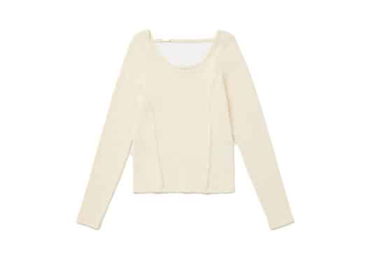 Matin Kim Logo Charm Point Slim Top Cream