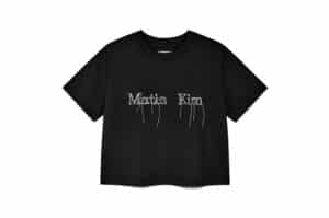 Matin Kim Logo Thread Point Crop Tee Black TS024