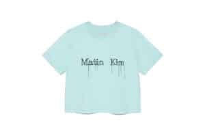 Matin Kim Logo Thread Point Crop Tee Light Blue TS024