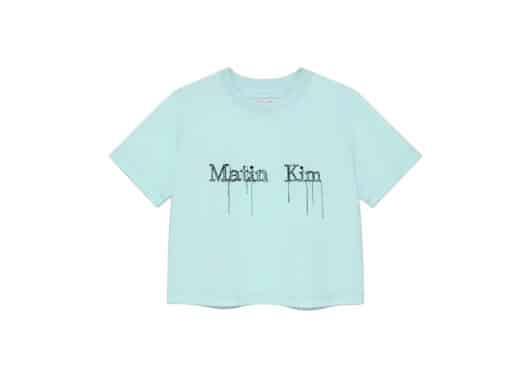 Matin Kim Logo Thread Point Crop Tee Light Blue TS024