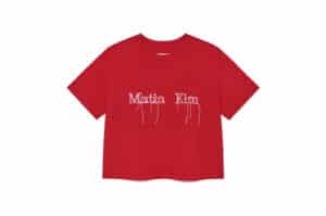 Matin Kim Logo Thread Point Crop Tee Light Red TS024