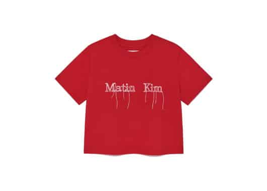Matin Kim Logo Thread Point Crop Tee Light Red TS024