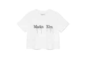 Matin Kim Logo Thread Point Crop Tee White TS024