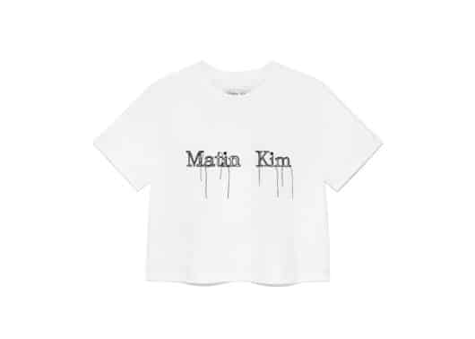Matin Kim Logo Thread Point Crop Tee White TS024