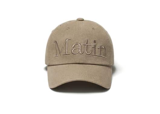 Matin Kim Matin Logo Washed Ball Cap Beige HT007