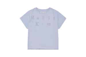 Matin Kim Pintuck Layered Slim Crop Top Blue TS027
