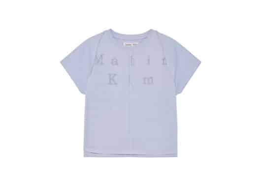 Matin Kim Pintuck Layered Slim Crop Top Blue TS027
