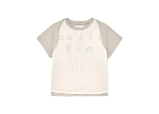 Matin Kim Pintuck Layered Slim Crop Top Khaki TS027