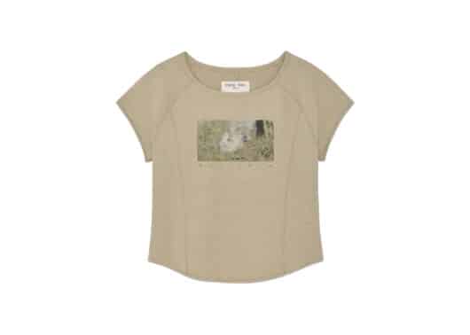 Matin Kim Rabbit Printing Raglan Slim Top Beige TS023