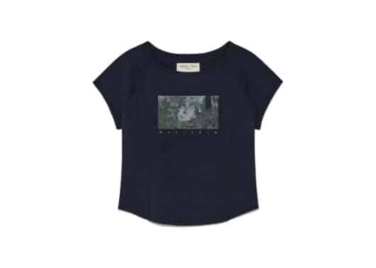 Matin Kim Rabbit Printing Raglan Slim Top Navy TS023