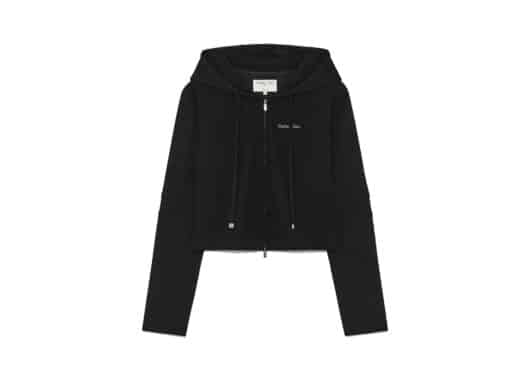 Matin Kim Sleeve Slit Point Hoody Zip Up Black JP007