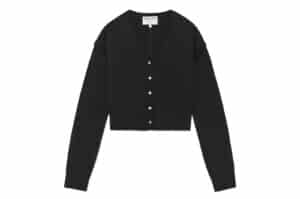 Matin Kim Slit Detail Button Cardigan Black CD008