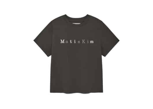 Matin Kim Sticker Graphic Logo Top Charcoal TS025