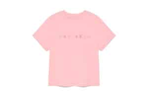 Matin Kim Sticker Graphic Logo Top Pink TS025