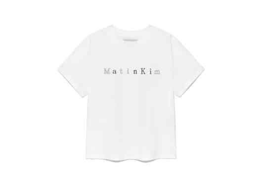 Matin Kim Sticker Graphic Logo Top White TS025