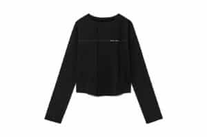 Matin Kim Tuck Detail Small Logo Long Sleeve Tee Black TS009