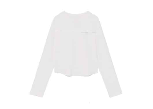 Matin Kim Tuck Detail Small Logo Long Sleeve Tee White TS009