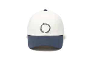 Matin Kim Two Tone Circle Logo Ball Cap Navy HT017