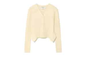 Matin Kim Unbalance Cut Line Button Cardigan Butter CD004