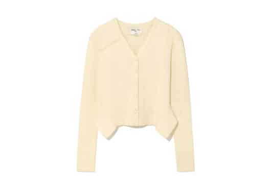 Matin Kim Unbalance Cut Line Button Cardigan Butter CD004