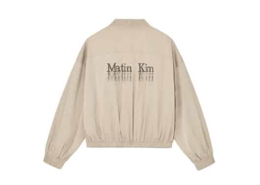 Matin Kim Washed Volume Bomber Jumper Beige JP008 - Image 2